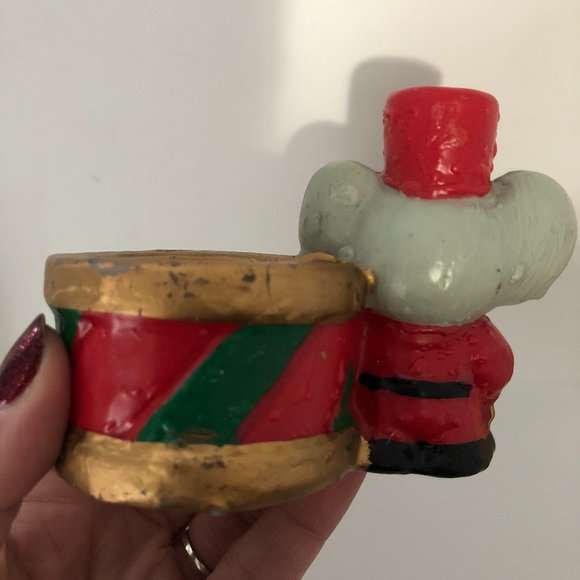 Vintage Christmas Candle Mouse & Drum - Picture 3 of 3